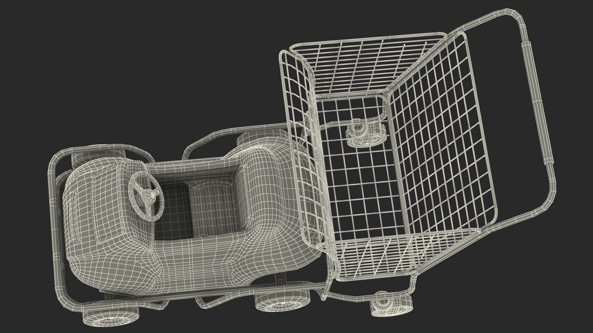 3D Supermarket Toy Car Shopping Cart model