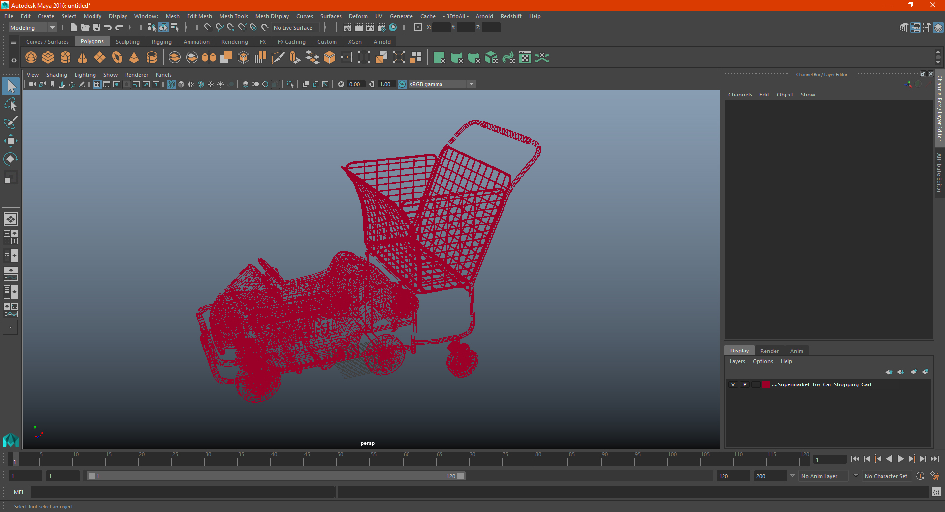 3D Supermarket Toy Car Shopping Cart model