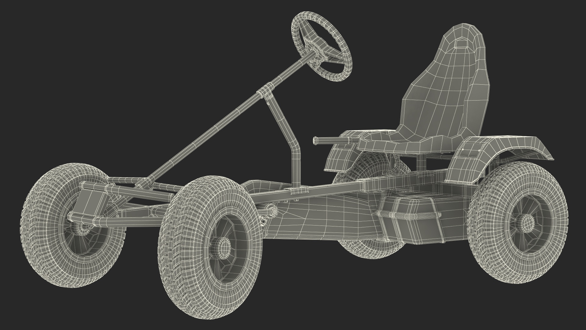 3D model Blue Pedal Go Kart Rigged