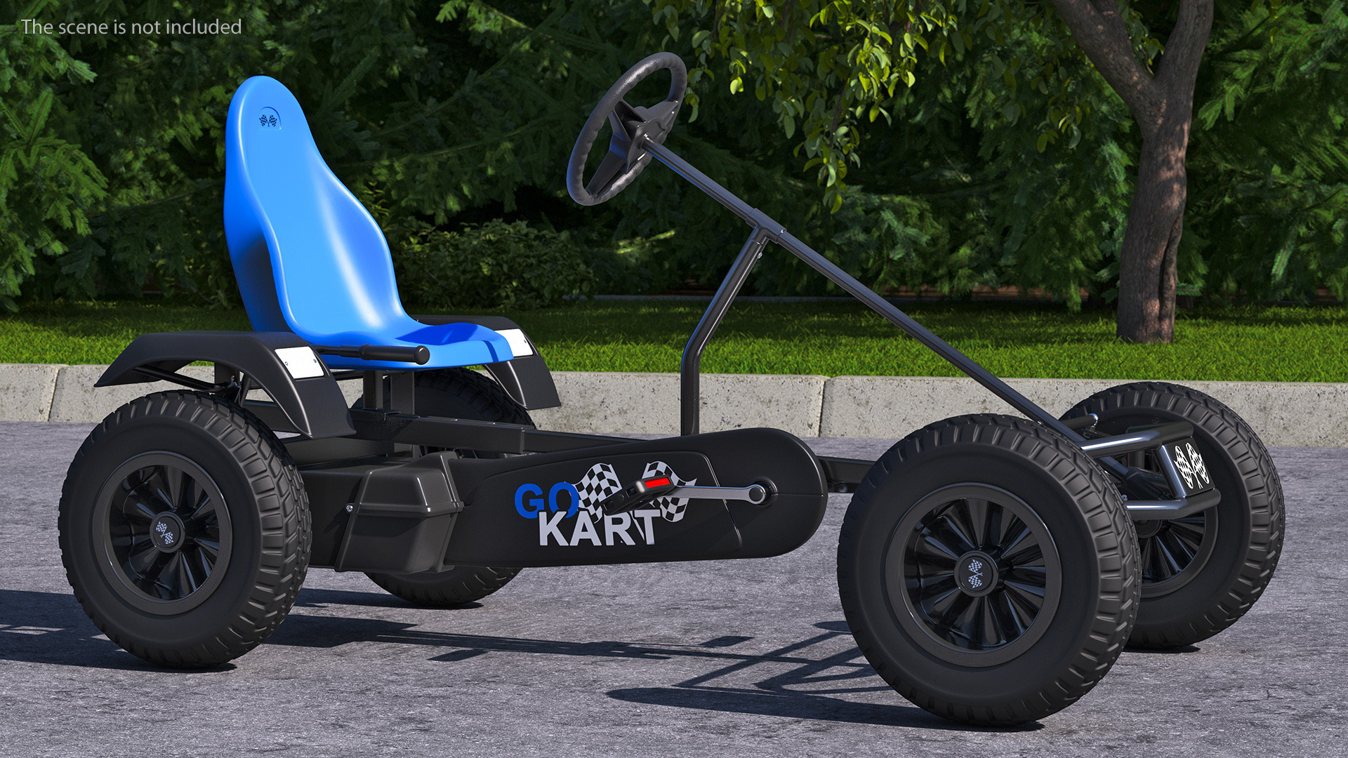 3D model Blue Pedal Go Kart Rigged