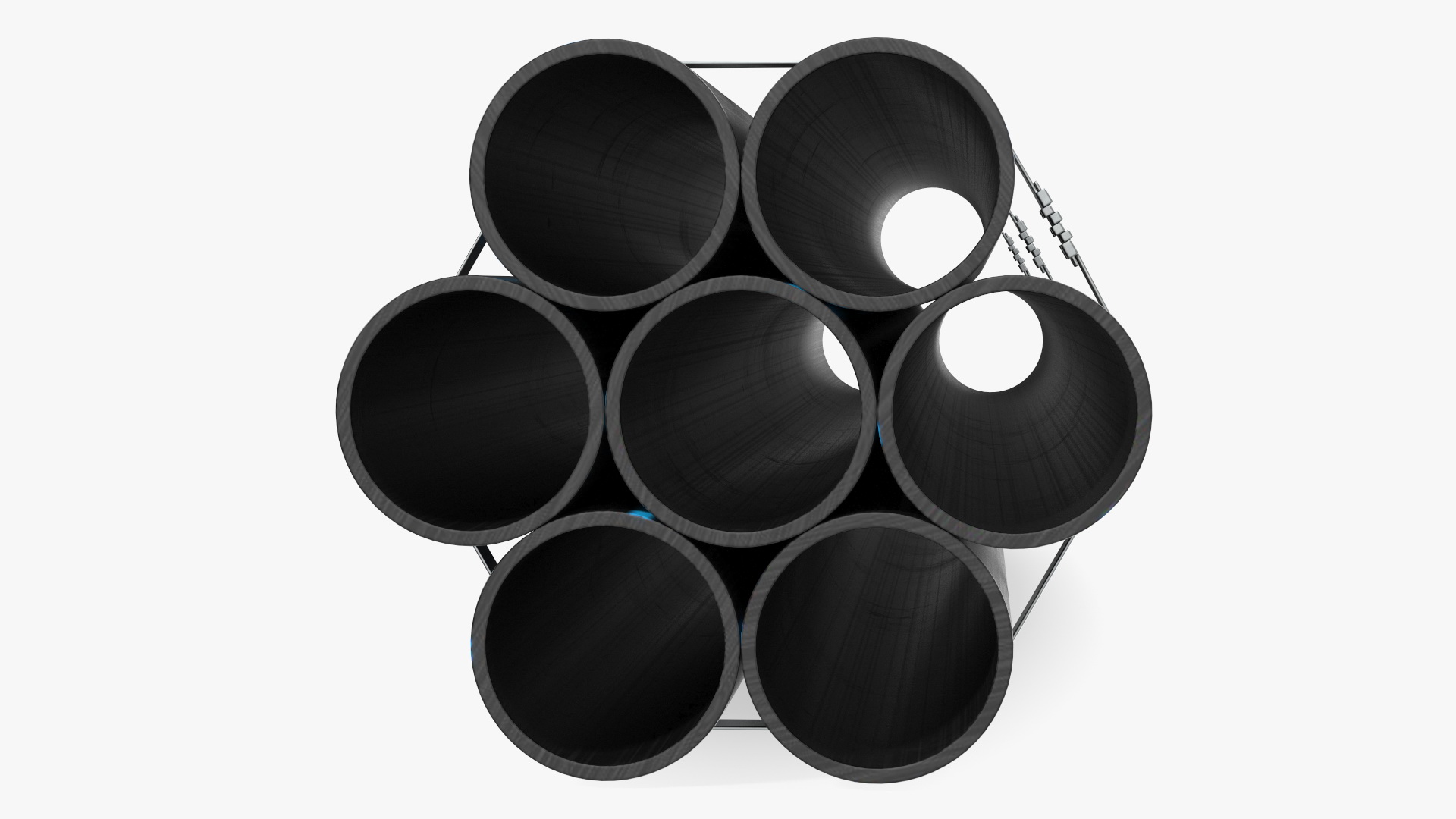 3D model Thick Plastic Pipes Bundle 2 Meters