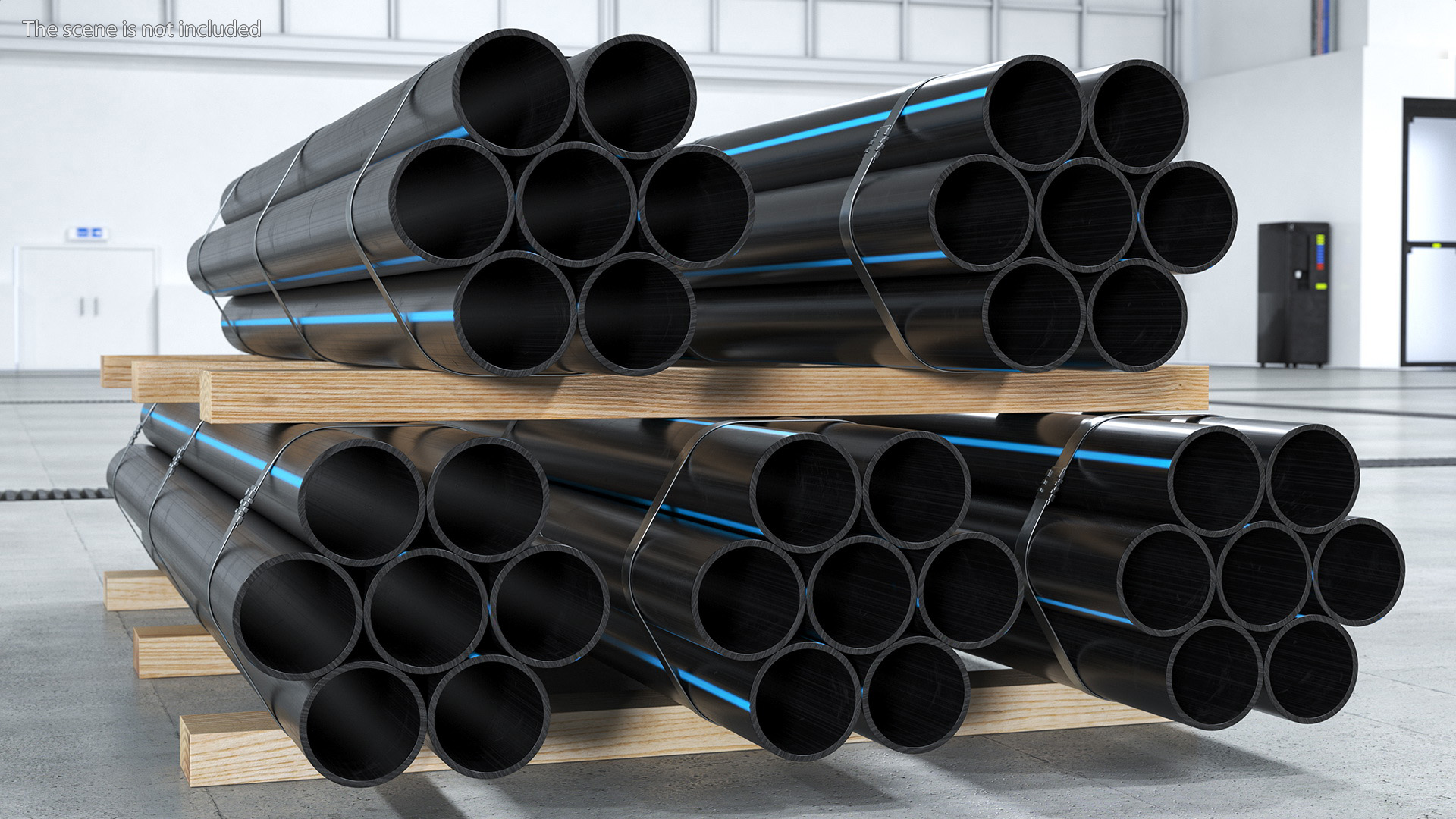 3D model Thick Plastic Pipes Bundle 2 Meters