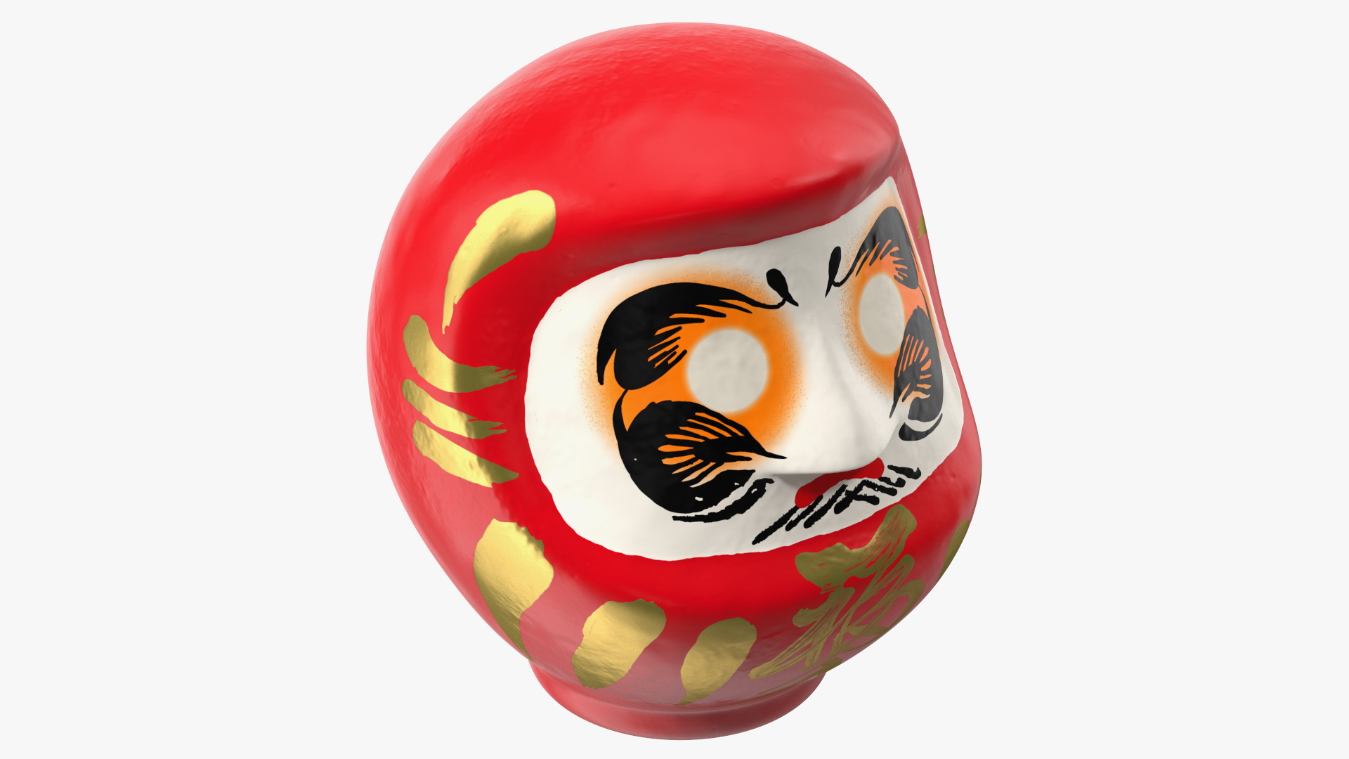 3D Traditional Japanese Daruma Doll Red