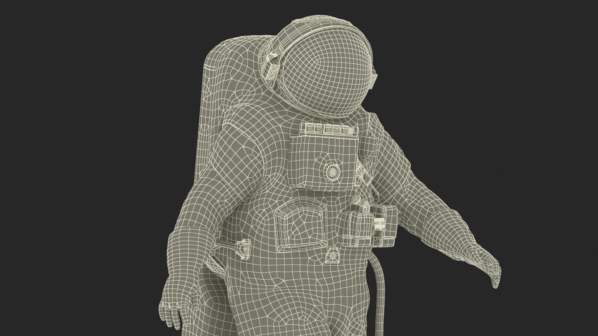 3D model Astronaut Suit Haiying with Helmet Rigged for Maya