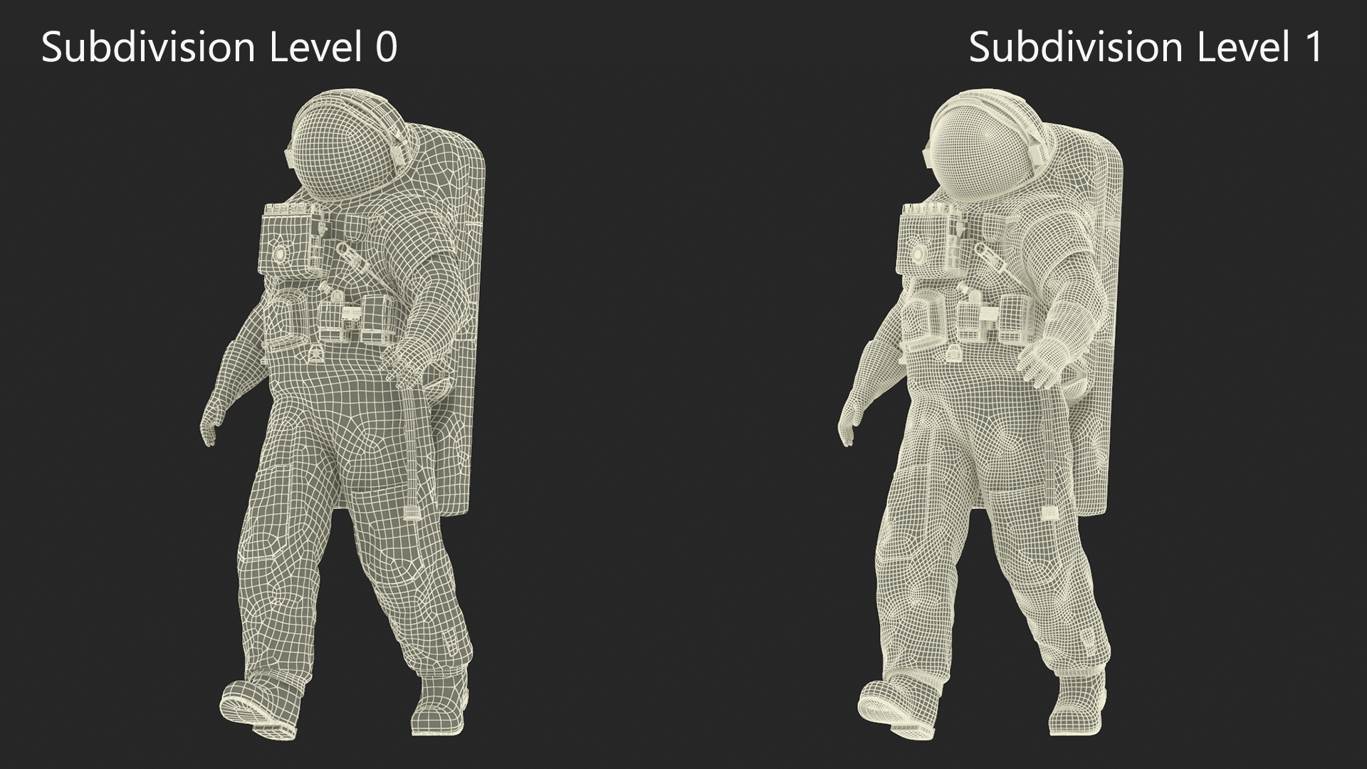 3D model Astronaut Suit Haiying with Helmet Rigged for Maya