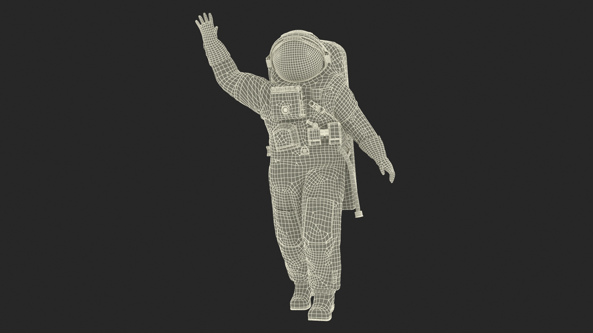 3D model Astronaut Suit Haiying with Helmet Rigged for Maya