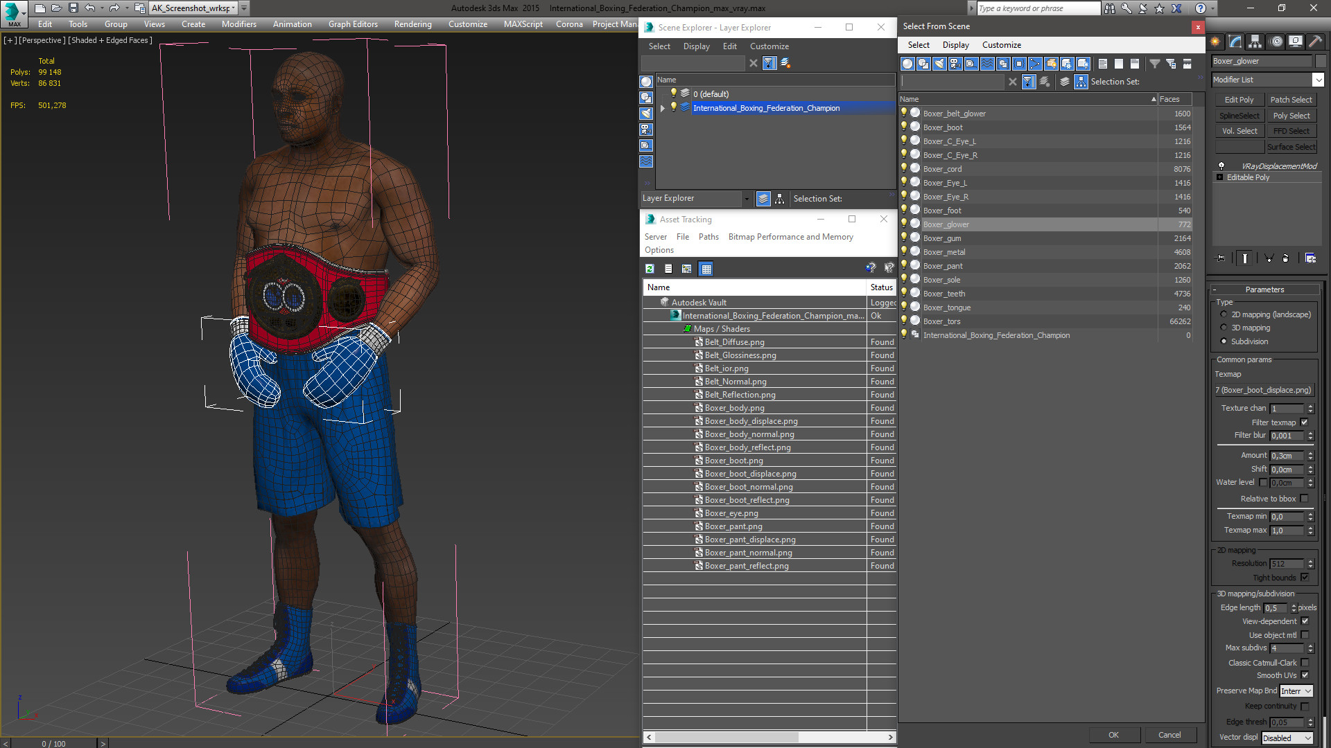 3D model International Boxing Federation Champion