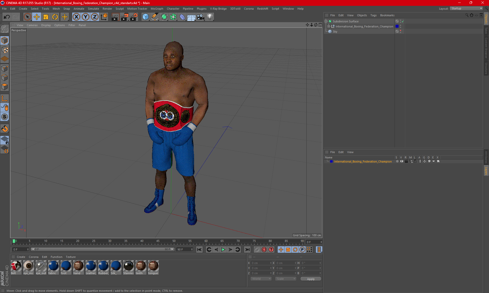 3D model International Boxing Federation Champion