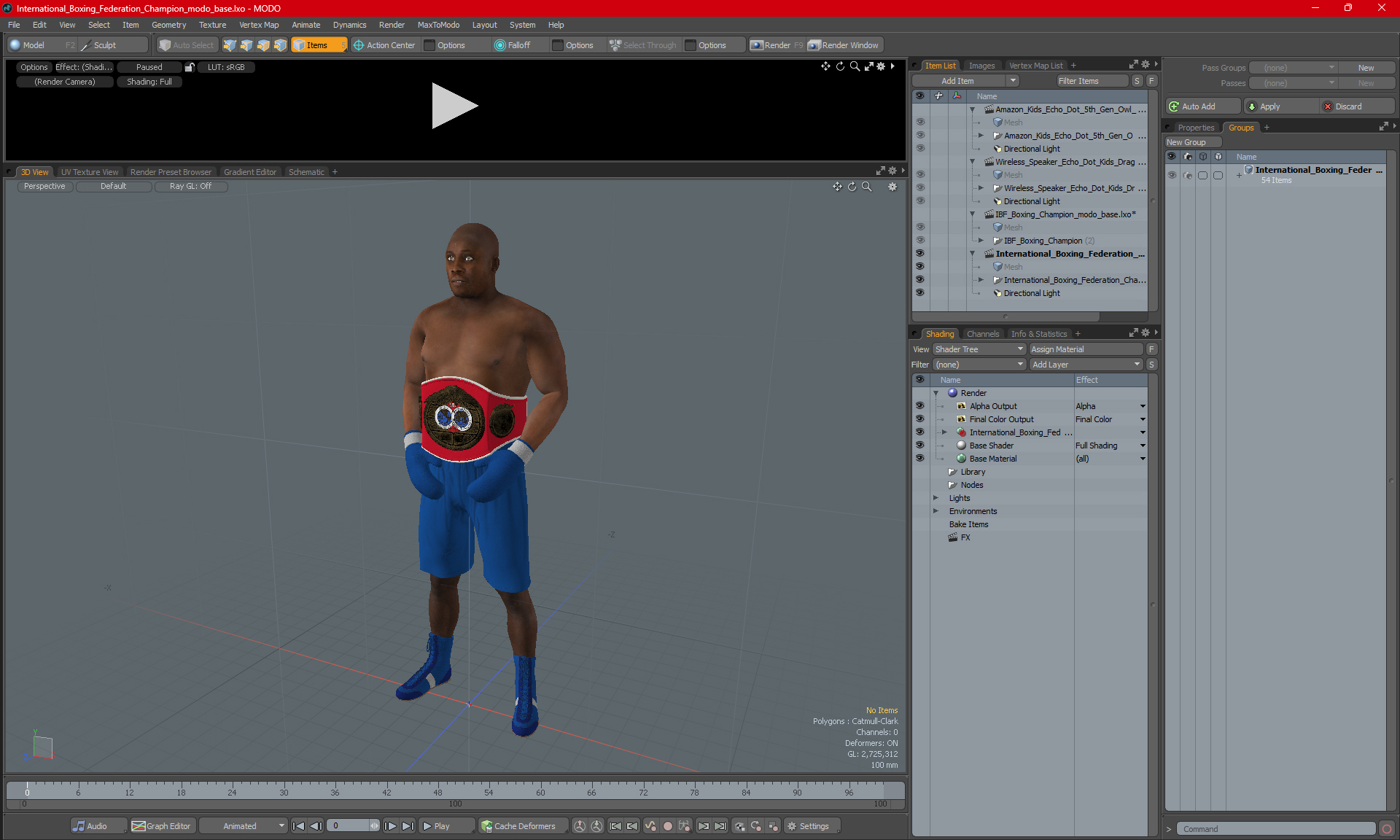 3D model International Boxing Federation Champion