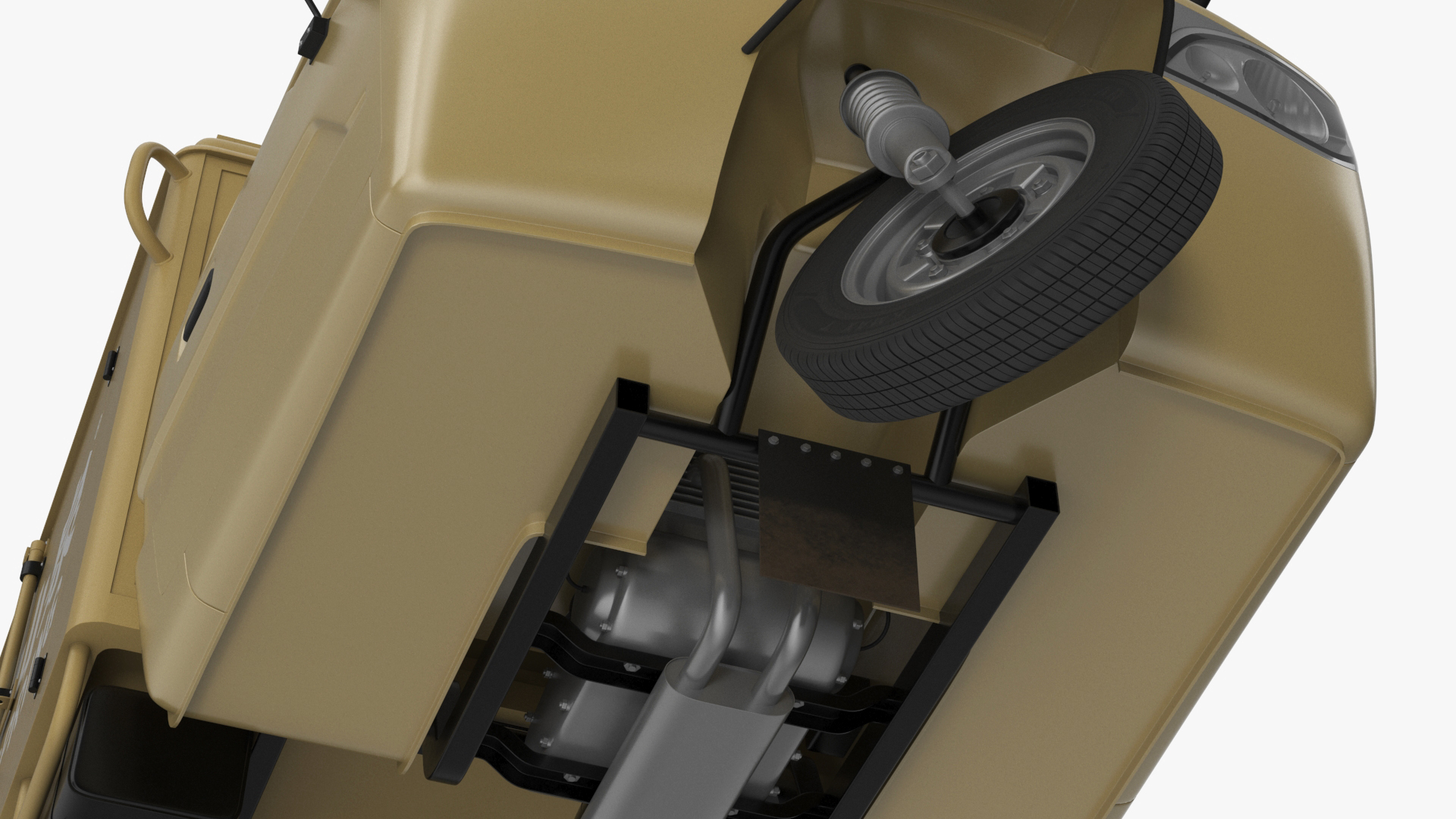 Delivery Trike with Close Body Beige Rigged for Maya 3D