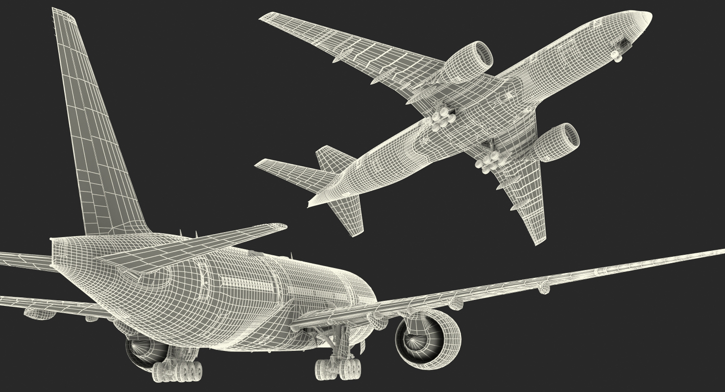 Boeing 777 200 Air France Rigged 3D