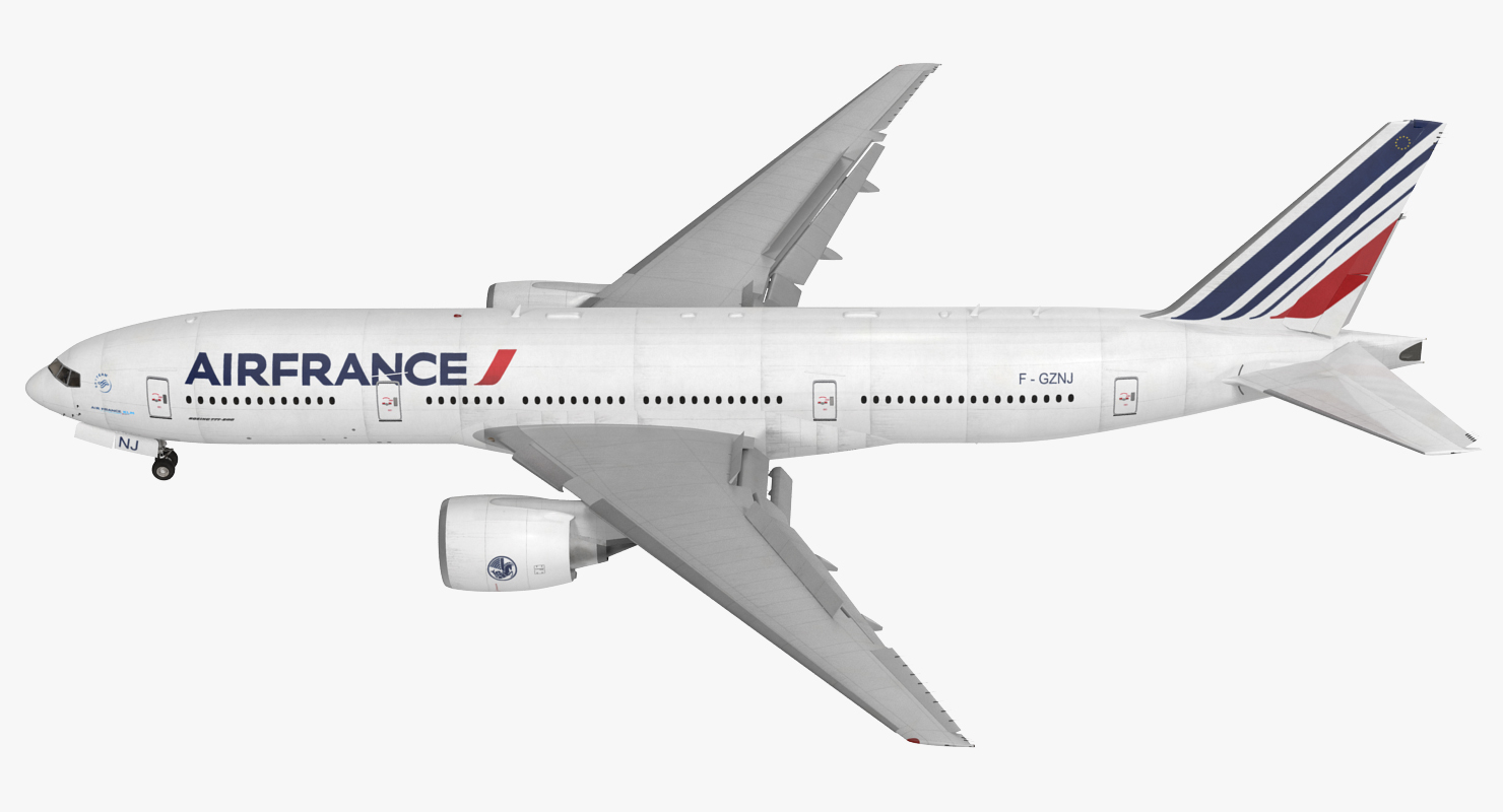 Boeing 777 200 Air France Rigged 3D