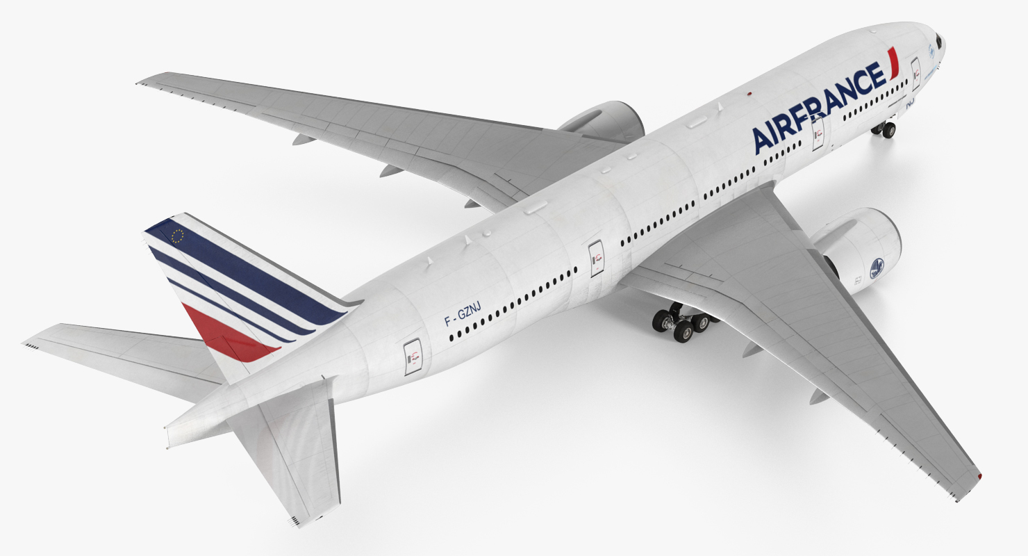 Boeing 777 200 Air France Rigged 3D