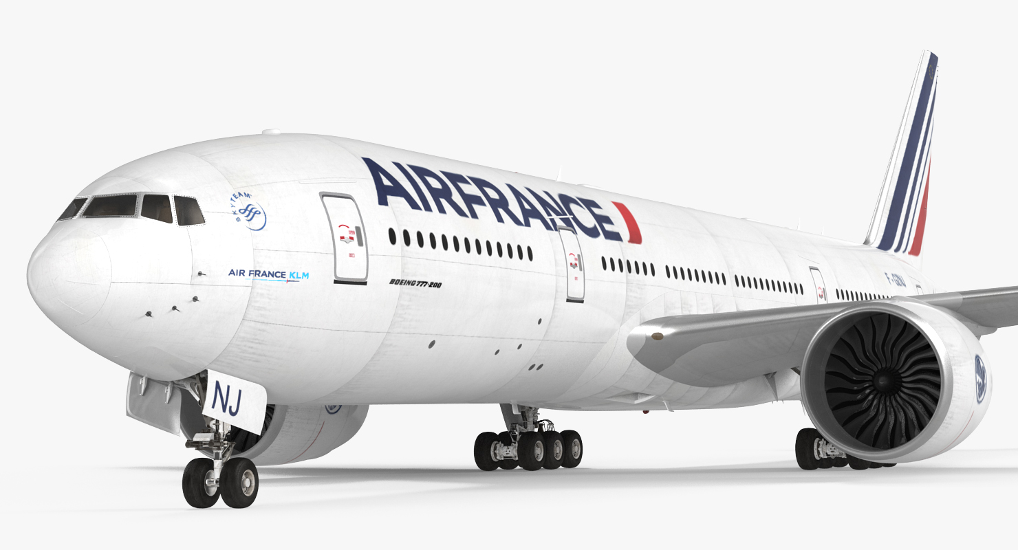 Boeing 777 200 Air France Rigged 3D