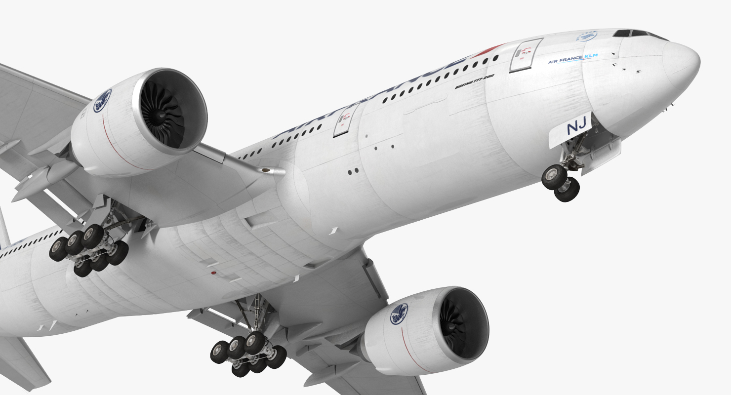 Boeing 777 200 Air France Rigged 3D