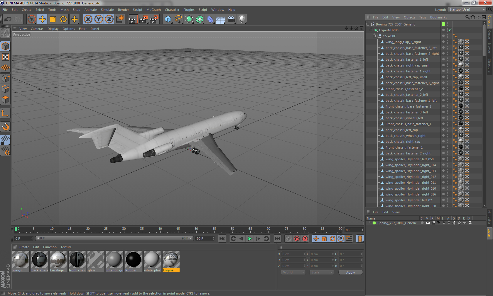 3D Boeing 727 200F Generic model