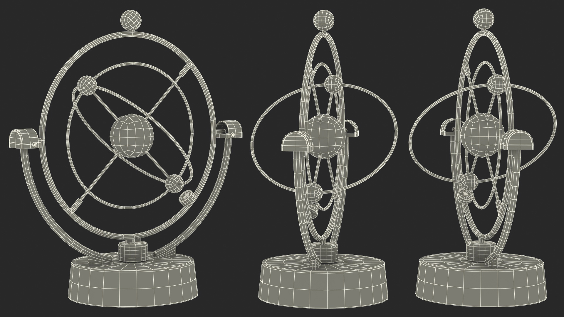 3D Orbital Newton Pendulum Model Rigged