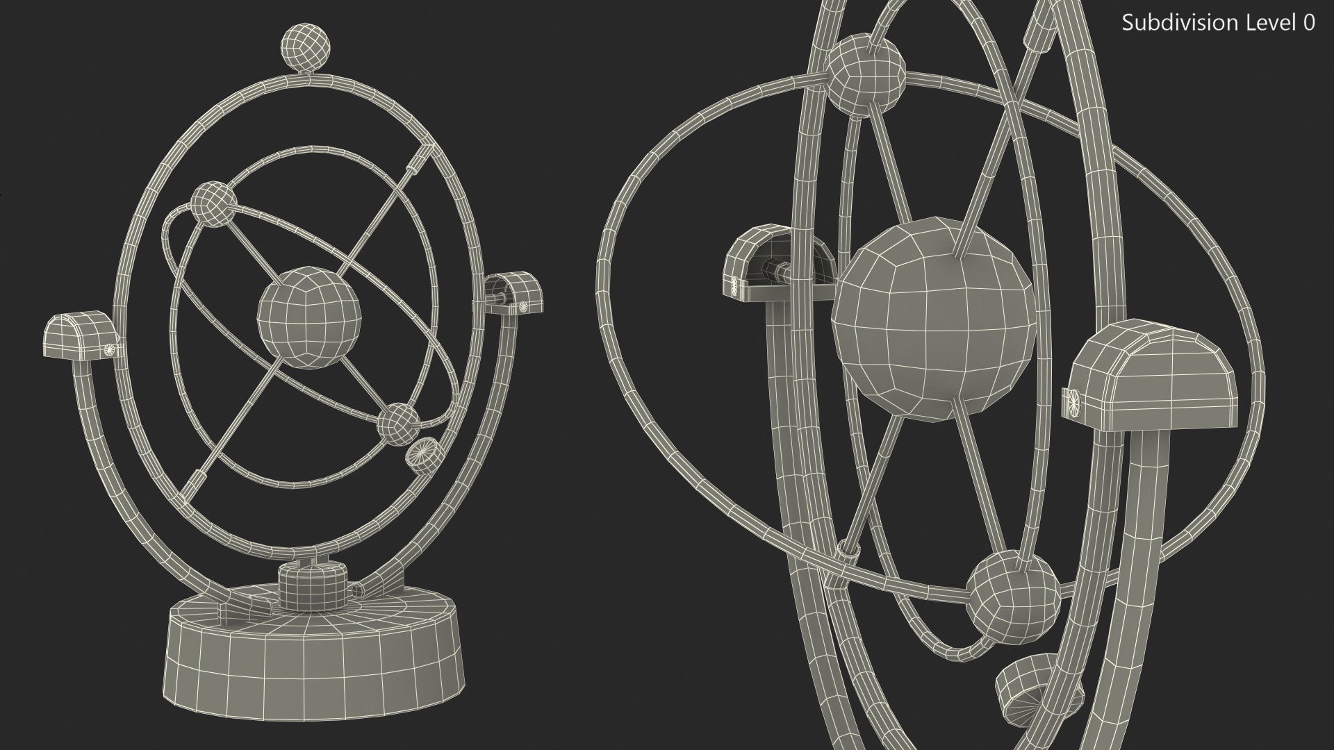 3D Orbital Newton Pendulum Model Rigged