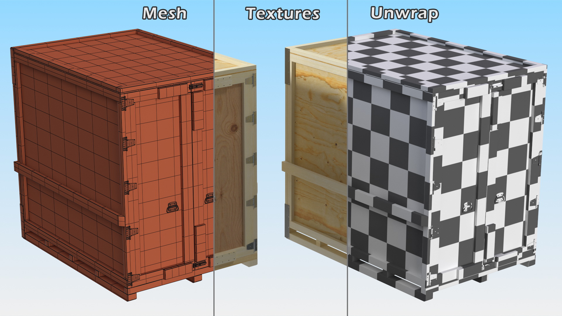 3D Wooden Shipping Crate