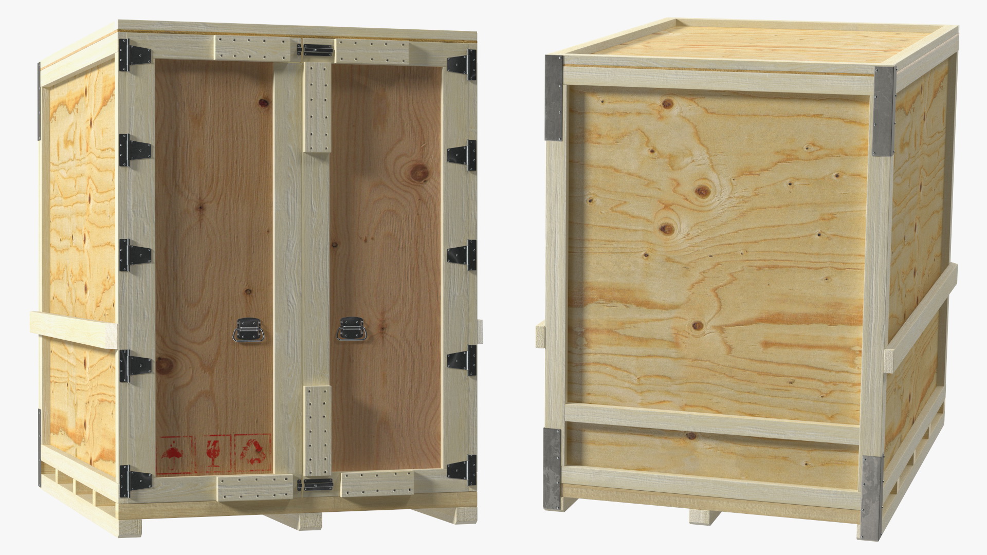 3D Wooden Shipping Crate