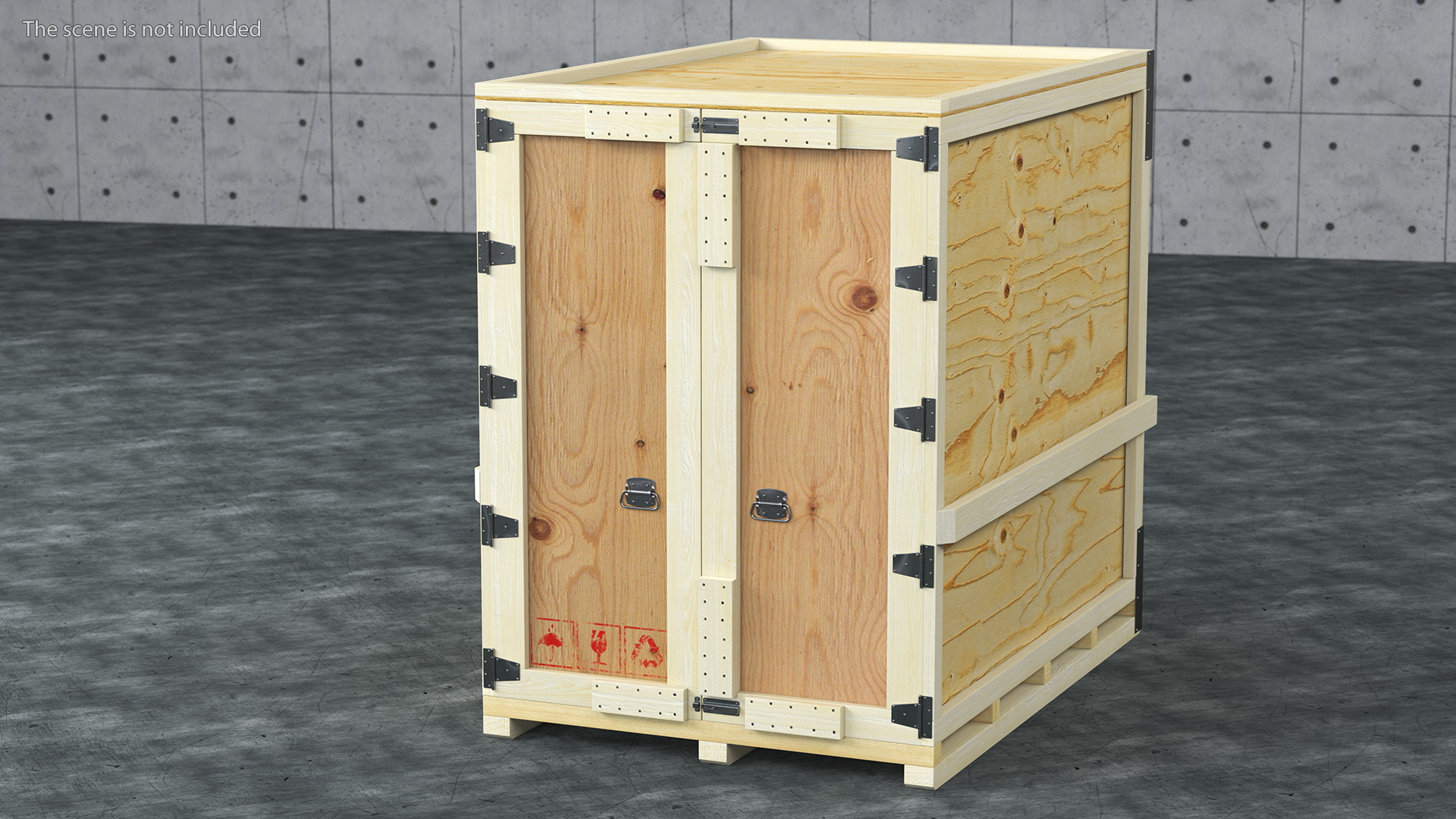 3D Wooden Shipping Crate