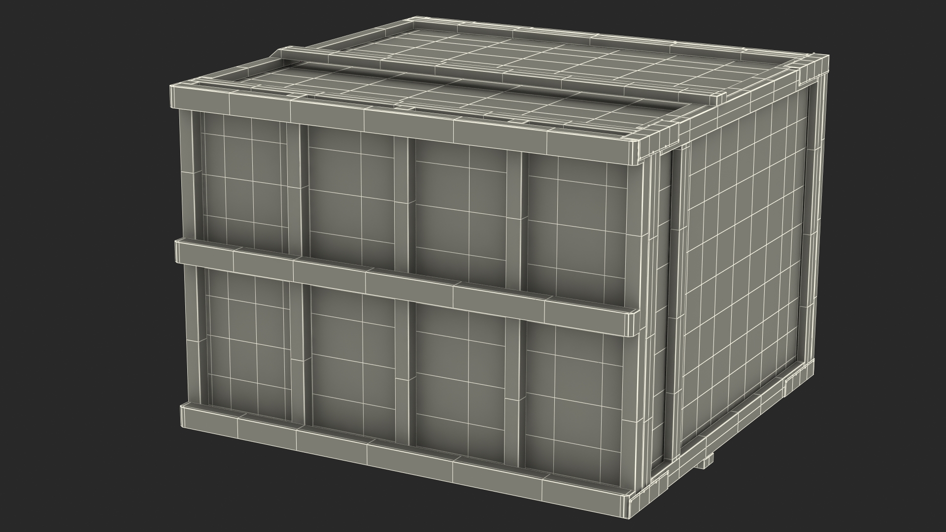 3D Wooden Shipping Crate