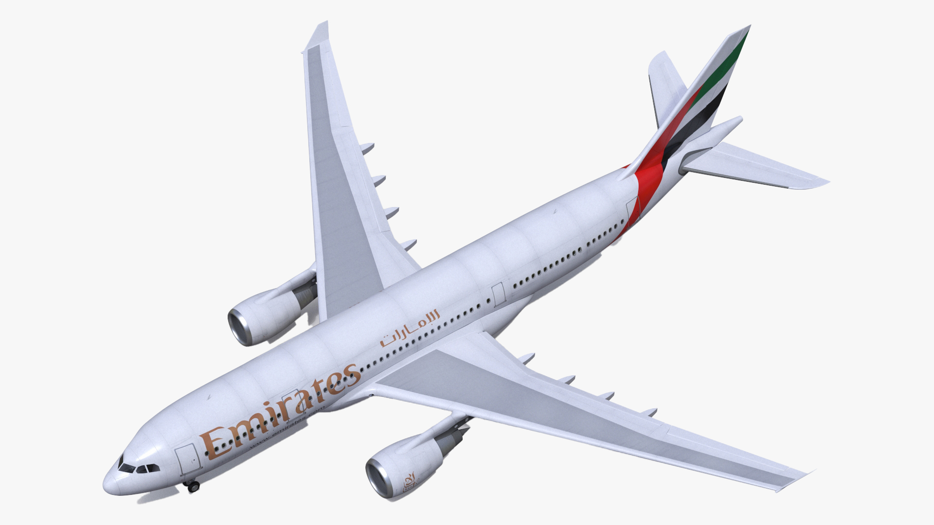 3D Emirates Airline Commercial Aircraft Airbus A330-200 Rigged for Maya model