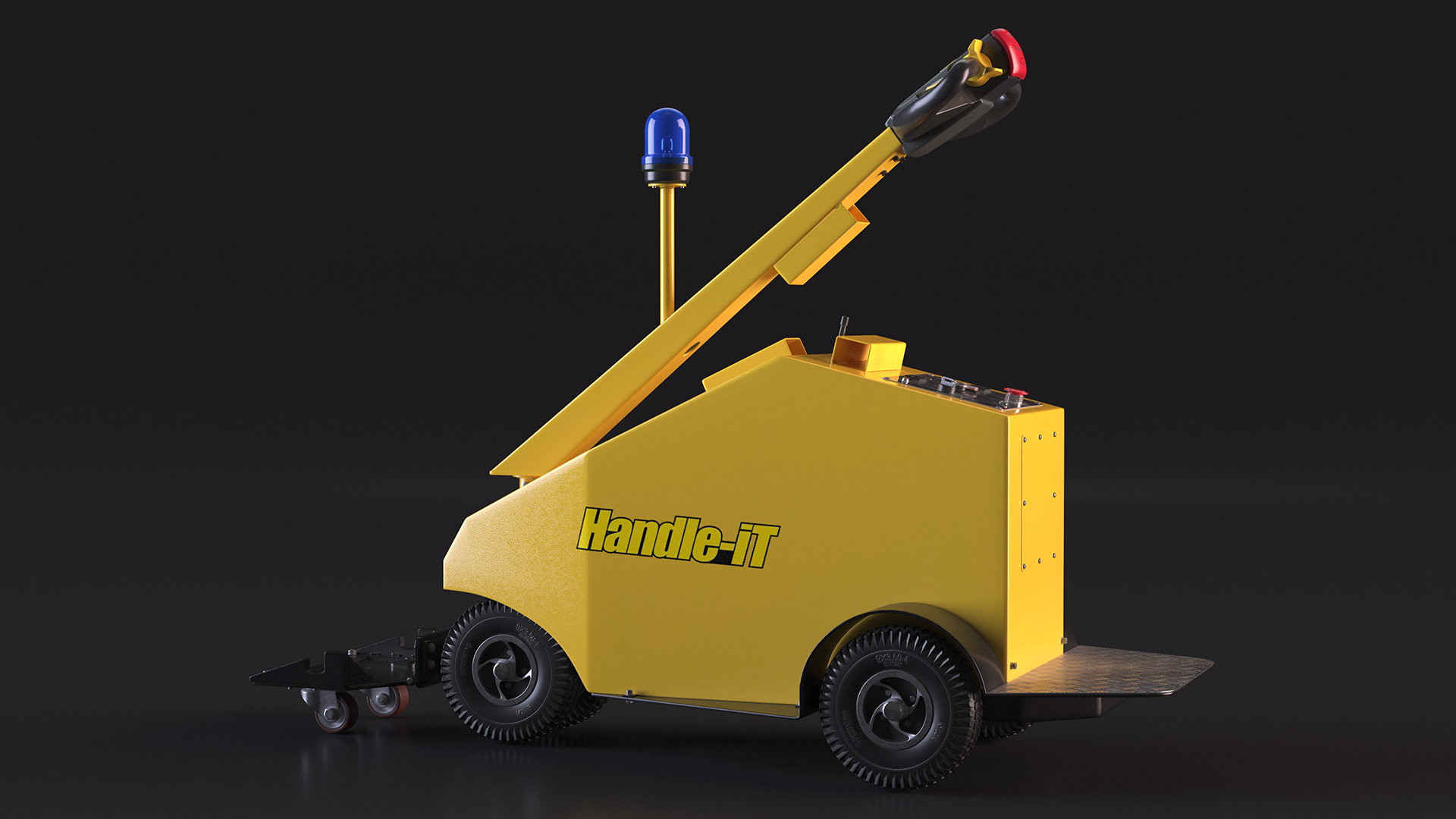 Airport Trolley Powered Tug Pusher Handle It 3D model