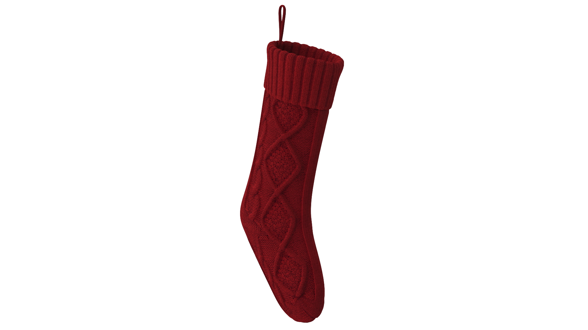 3D Knitted Christmas Stocking in Red model