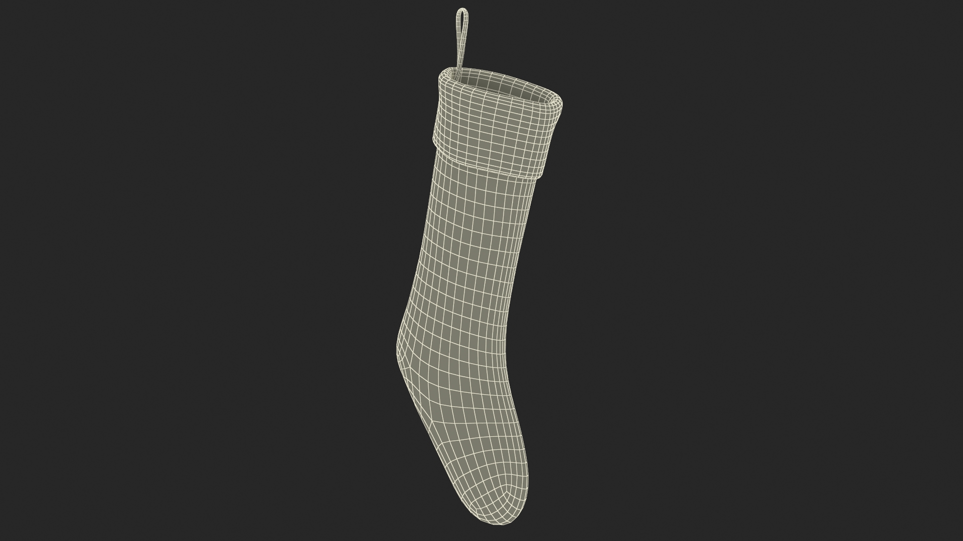 3D Knitted Christmas Stocking in Red model