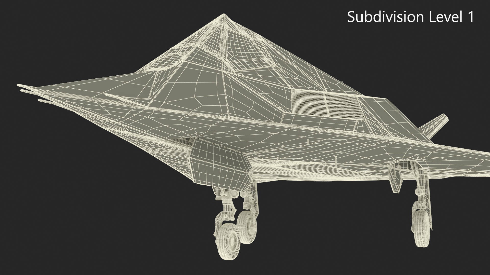 Lockheed F-117 Nighthawk Stealth Aircraft Simplified 3D