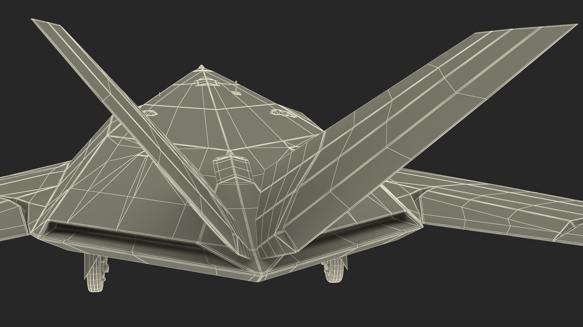 Lockheed F-117 Nighthawk Stealth Aircraft Simplified 3D