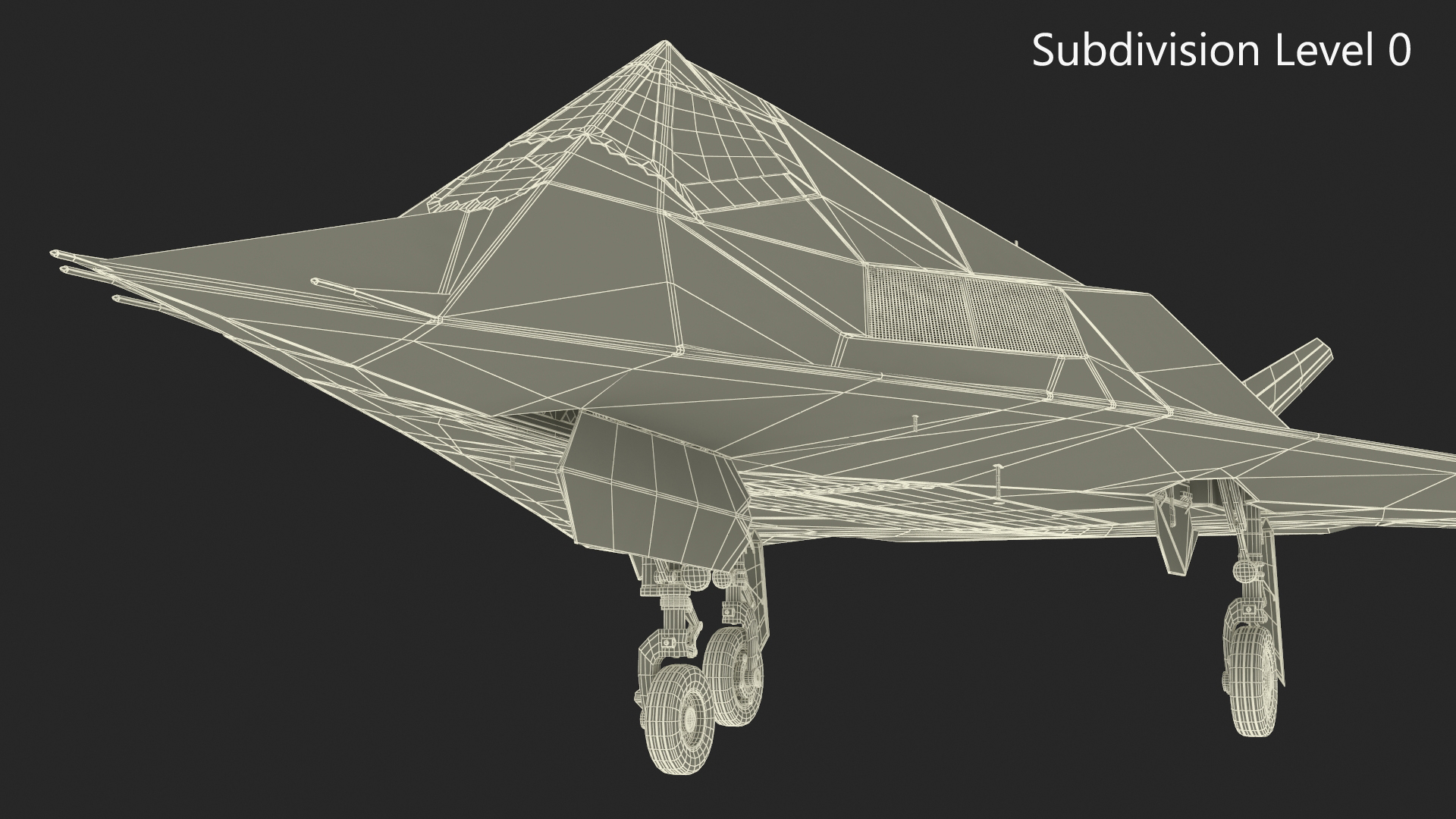 Lockheed F-117 Nighthawk Stealth Aircraft Simplified 3D