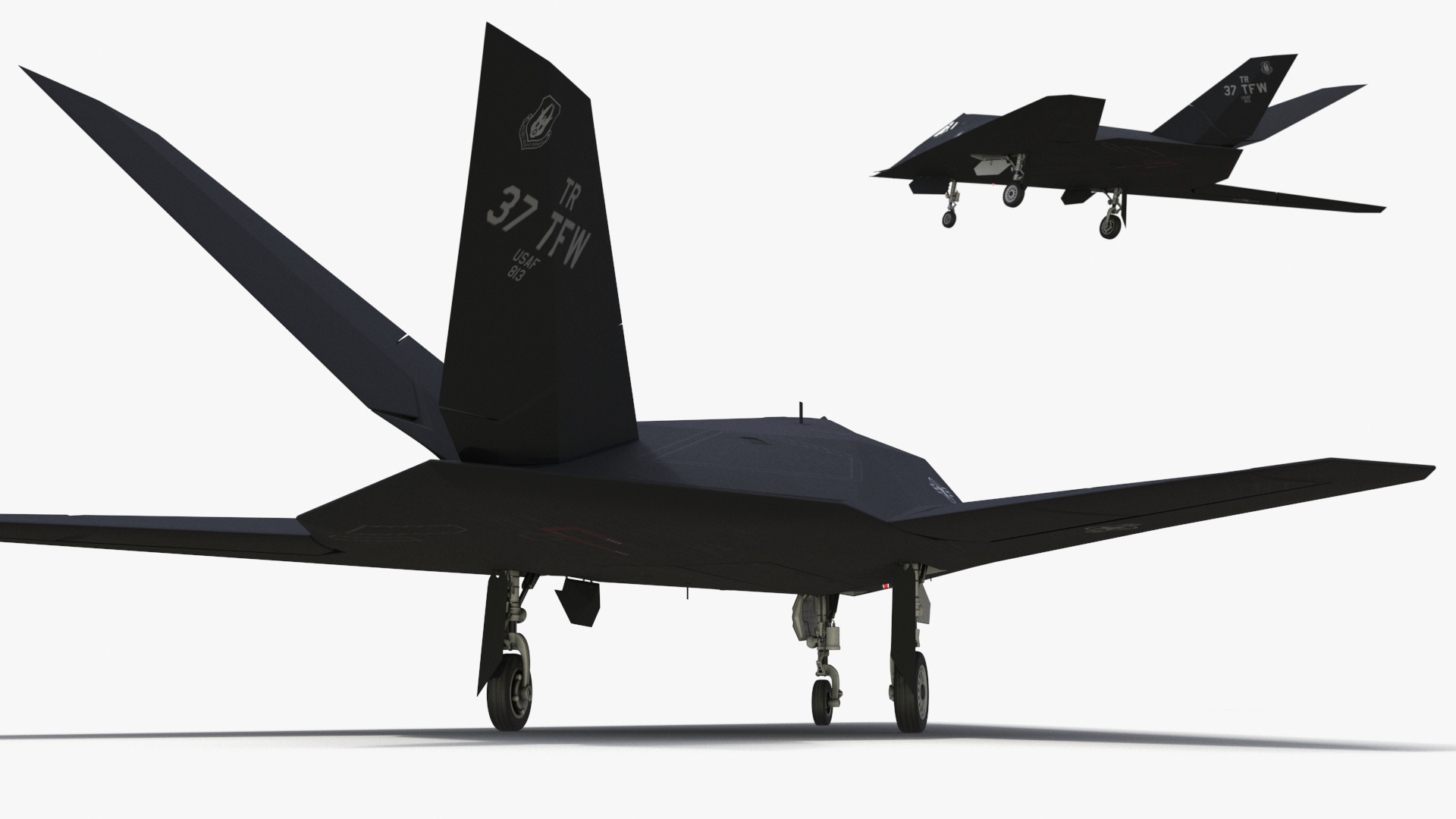 Lockheed F-117 Nighthawk Stealth Aircraft Simplified 3D