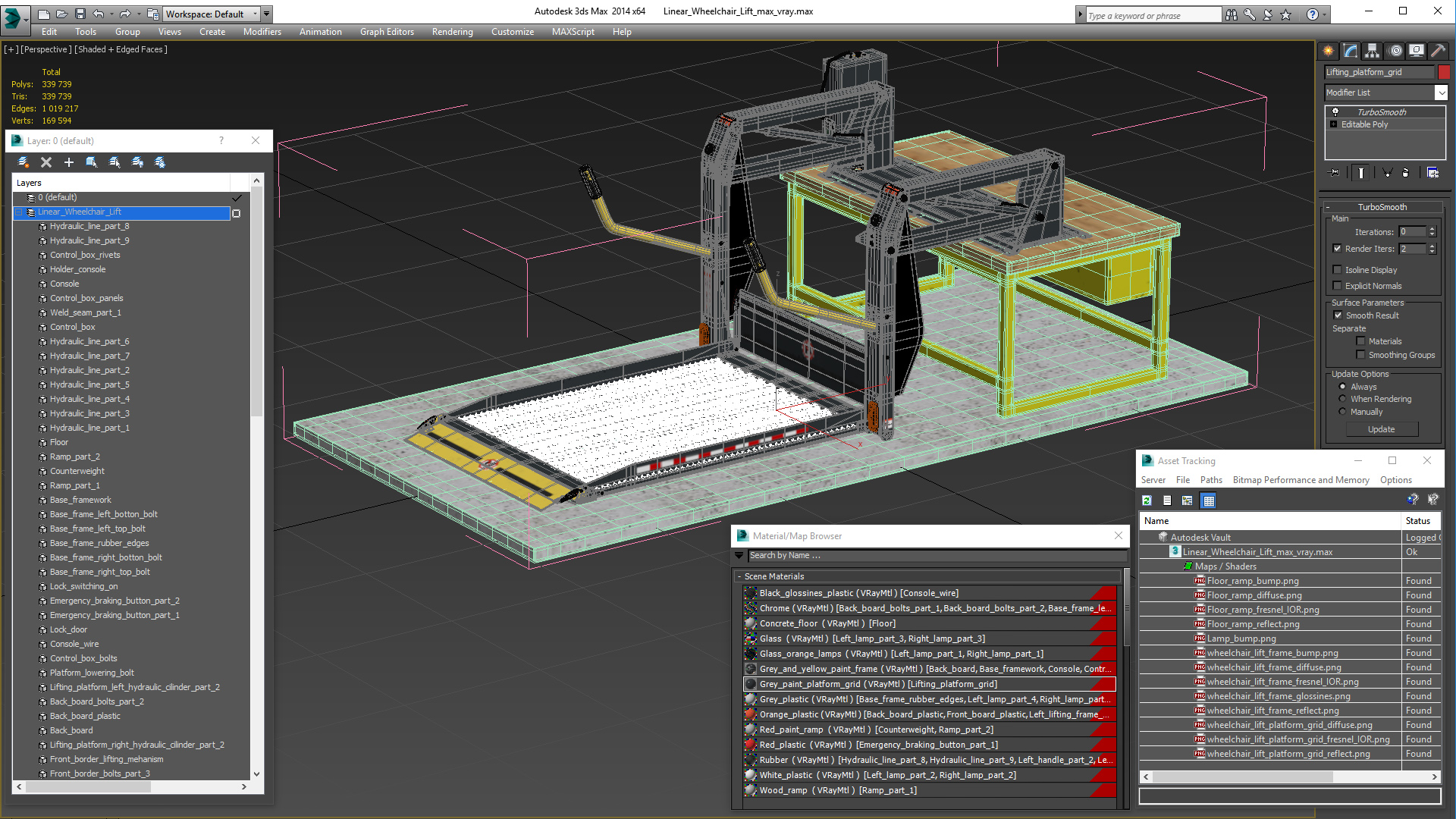 Linear Wheelchair Lift 3D