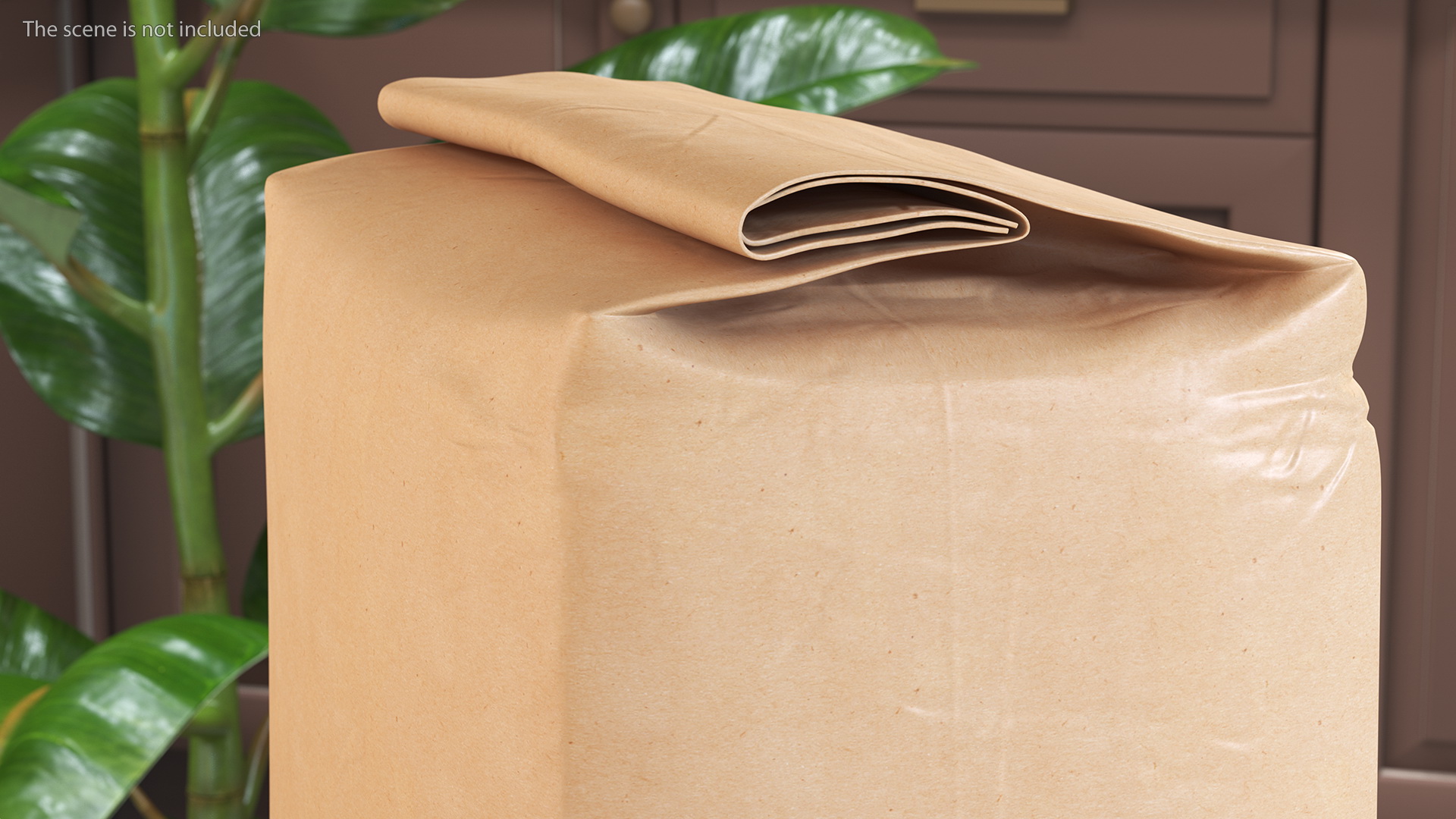 3D Wheat Flour Brown Paper Bag 2lb