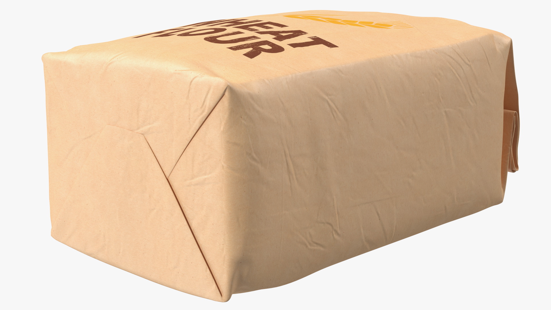 3D Wheat Flour Brown Paper Bag 2lb