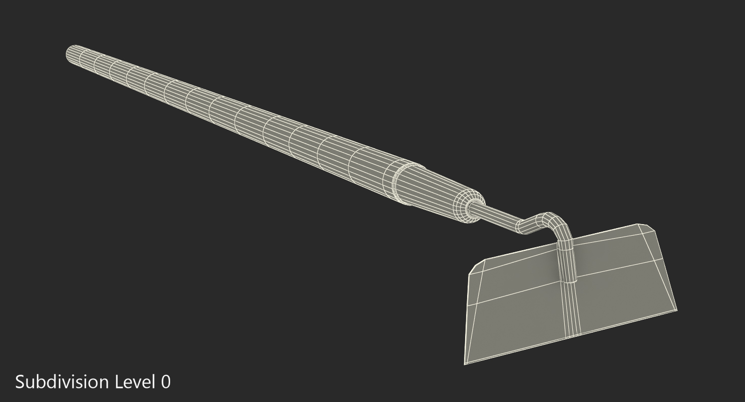 Stainless Steel Draw Hoe 3D model