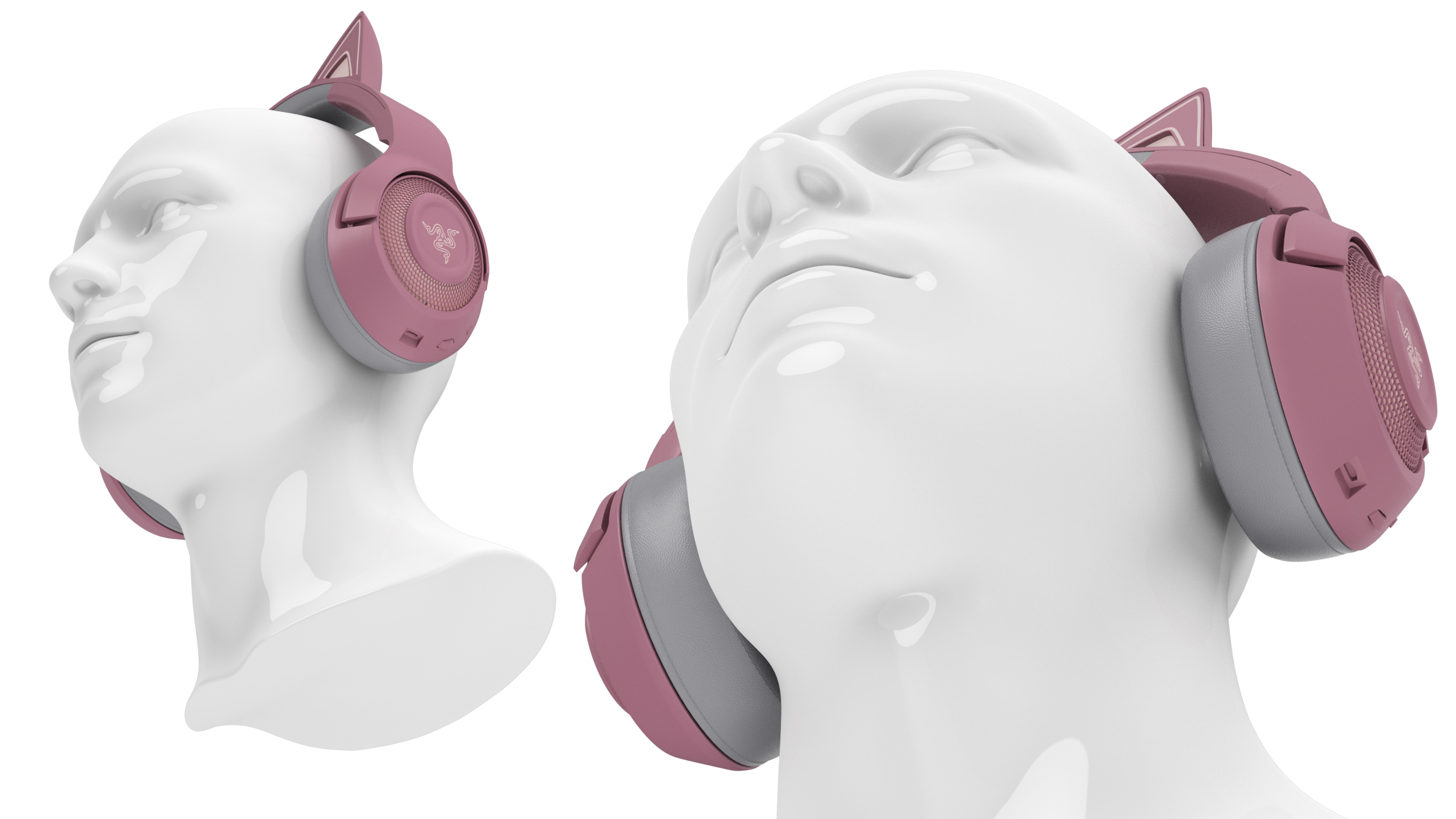 Razer Kraken BT Kitty Edition on Mannequin Head 3D