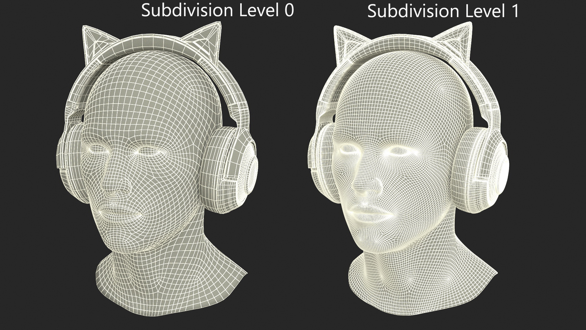 Razer Kraken BT Kitty Edition on Mannequin Head 3D