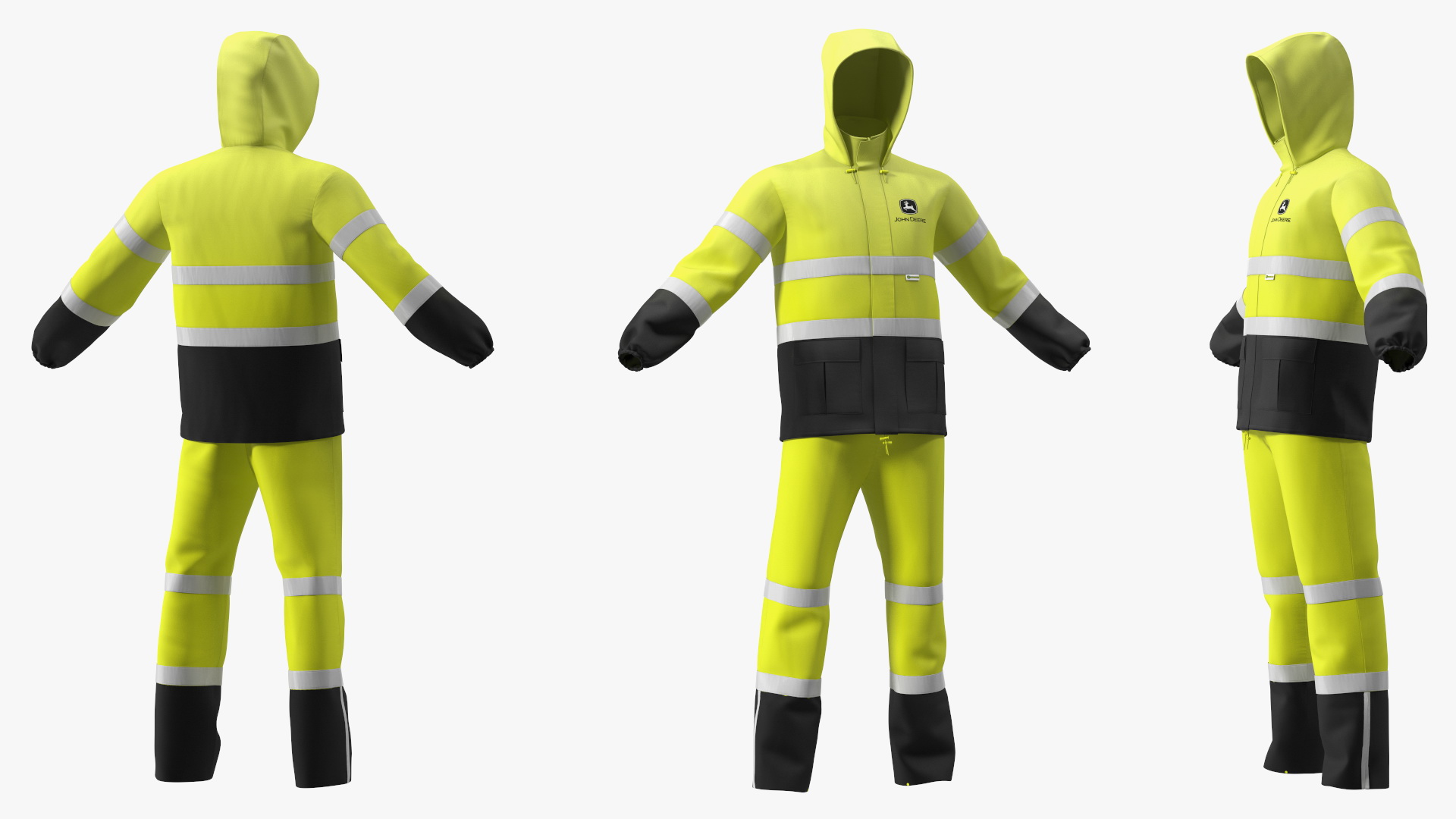 3D John Deere Rain Suit High Visibility