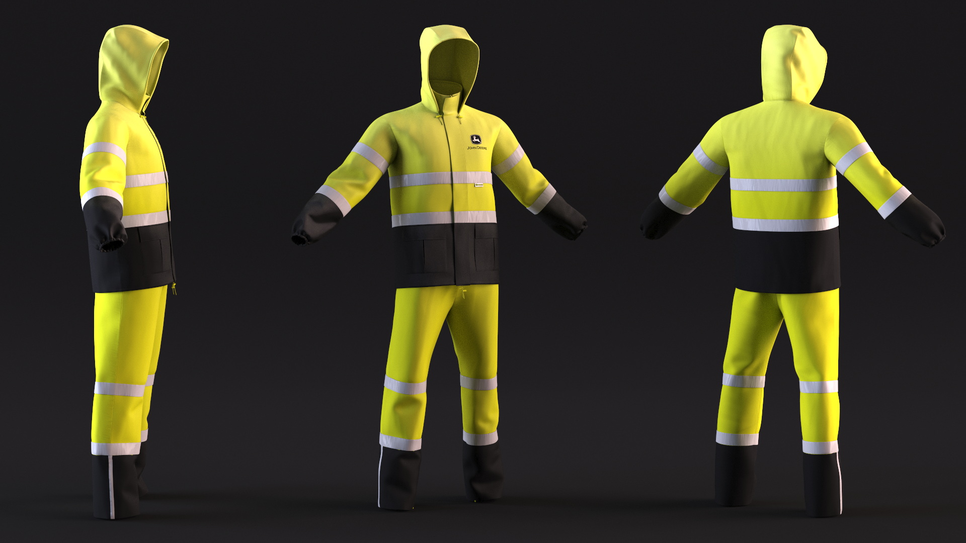 3D John Deere Rain Suit High Visibility