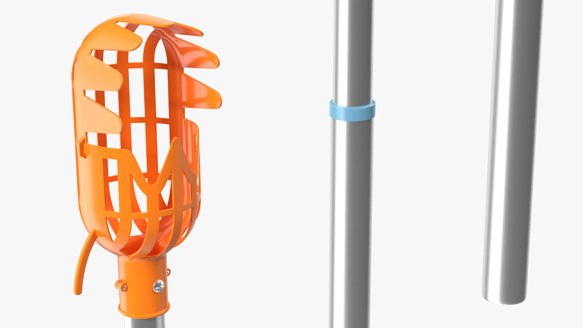 Fruit Picker Pole with Plastic Basket 3D