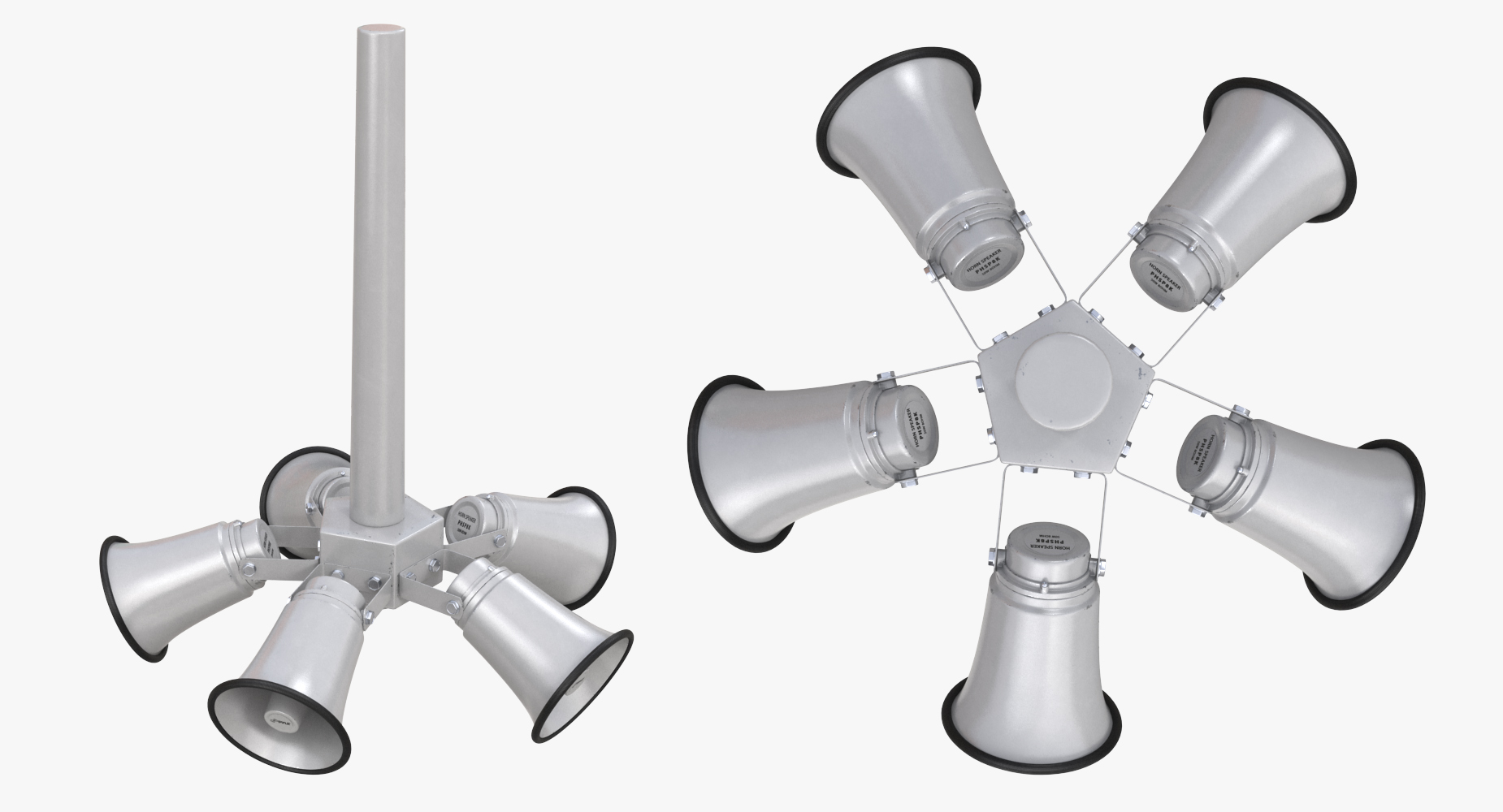 3D model Outdoor Broadcast Horn System Pole Mount