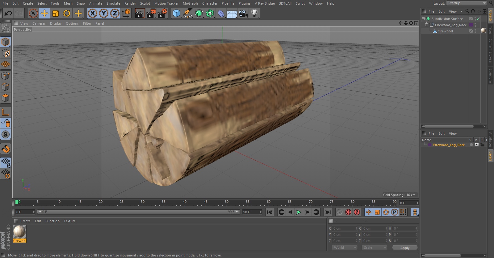 Firewood Log Rack 3D