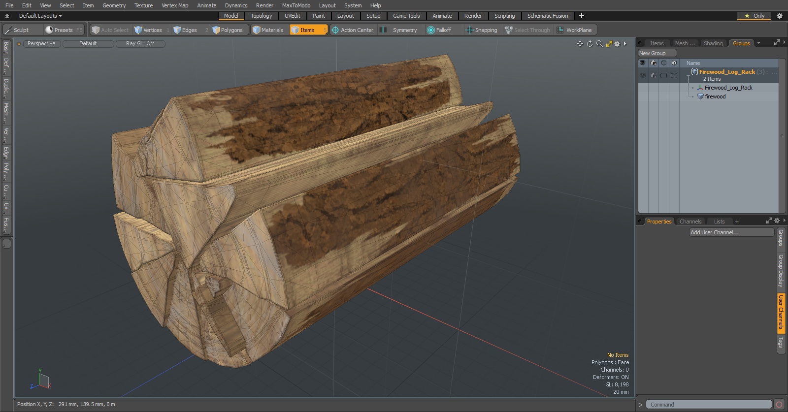 Firewood Log Rack 3D