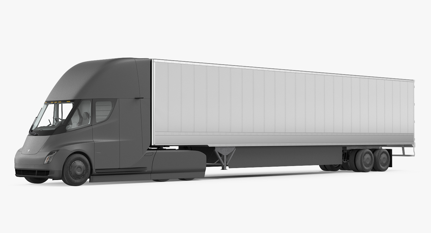 Tesla Semi Truck with Trailer 3D model