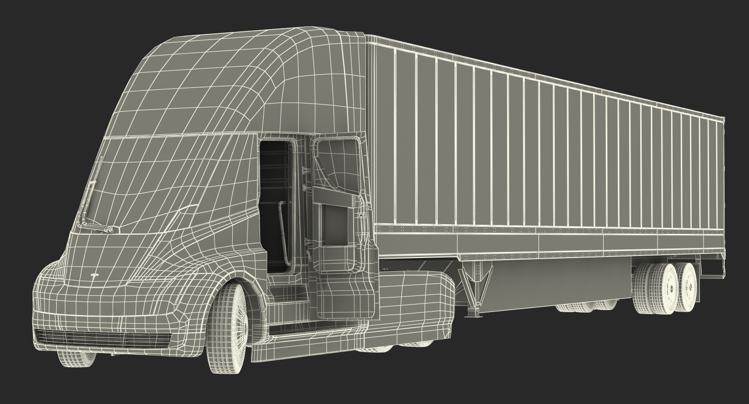 Tesla Semi Truck with Trailer 3D model