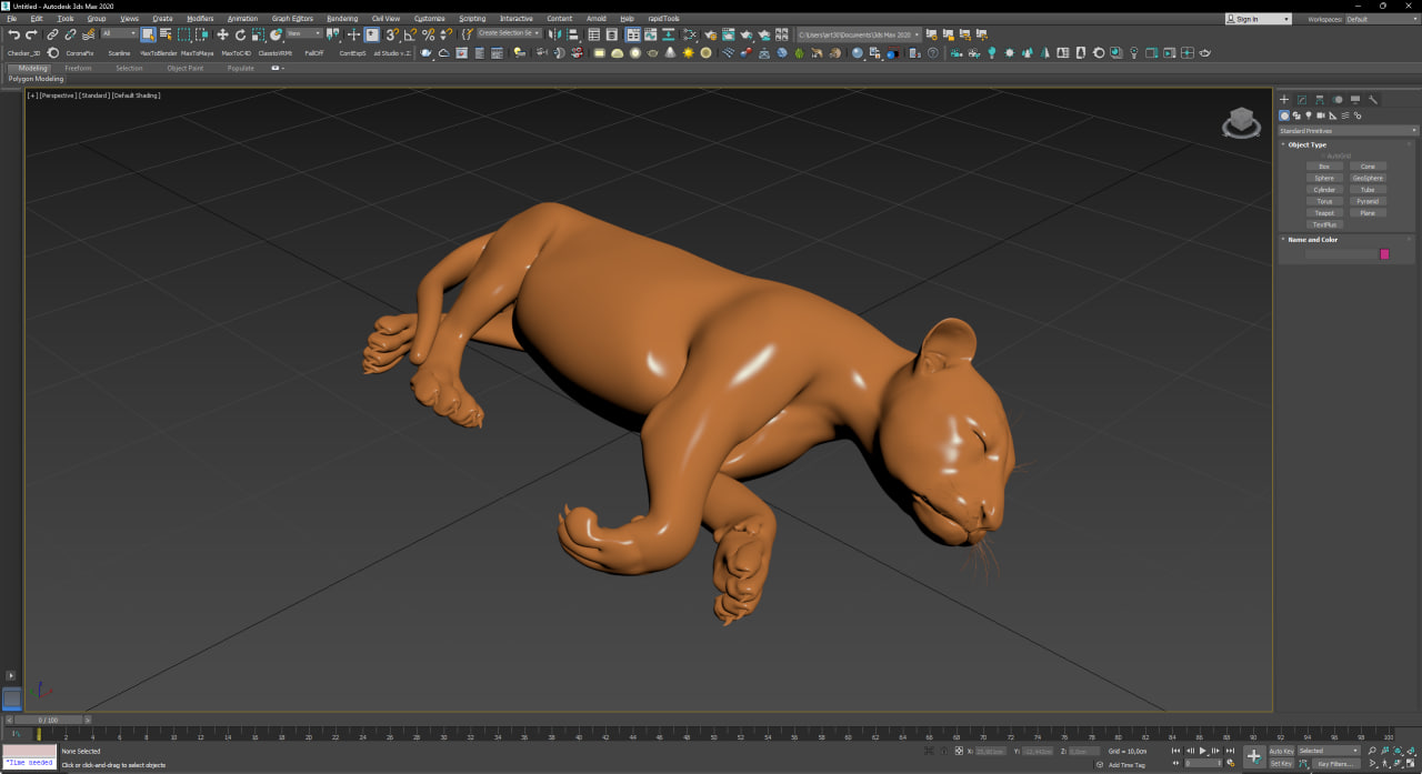 3D Tiger Cub Sleeping for 3D Print