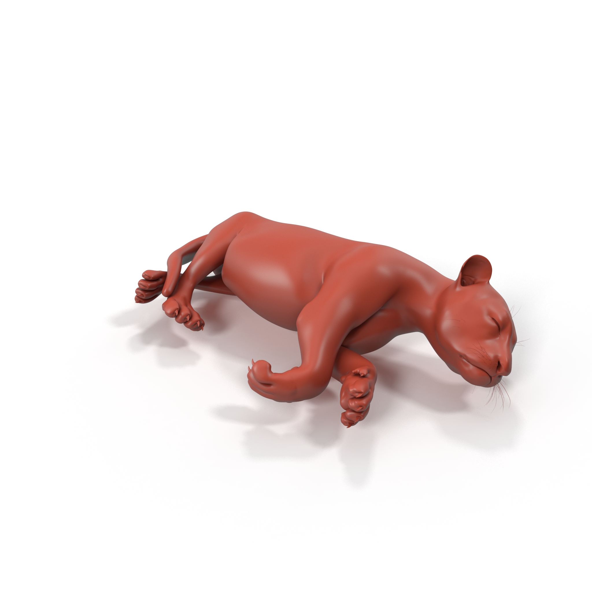 3D Tiger Cub Sleeping for 3D Print